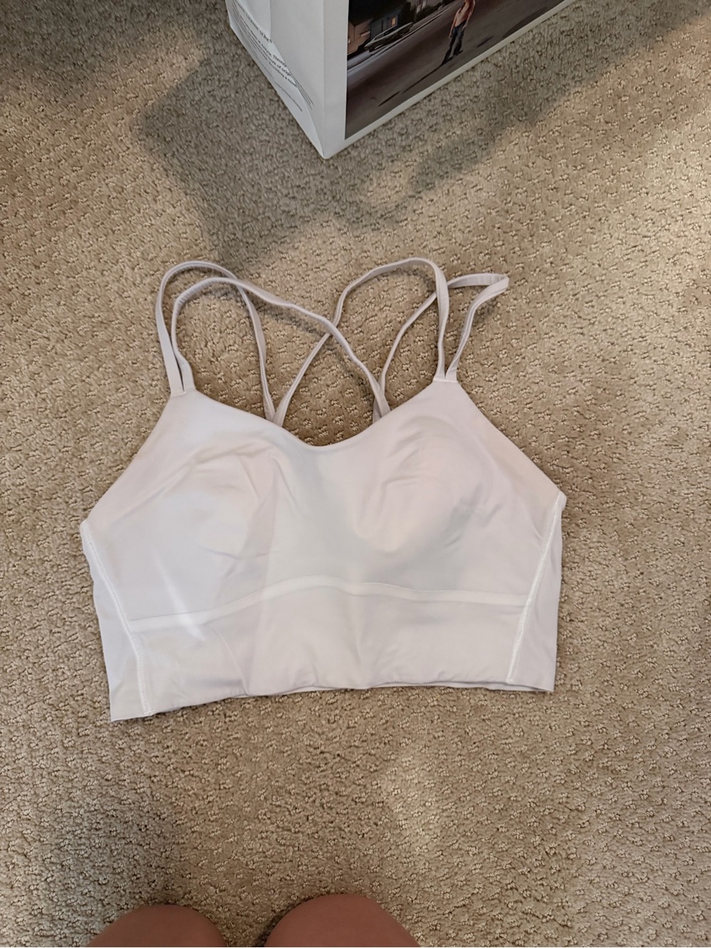 lululemon athletica like a cloud White Longline Sports Bra light support - b/c